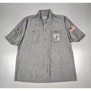 Dragonfly Shirt Mens Large Grey Double Sided‎ Militant Series POW Logo